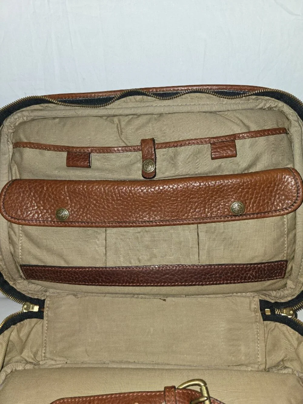 Vintage Territory Ahead Brown Full Grain Leather Overnight Weekender Travel Bag